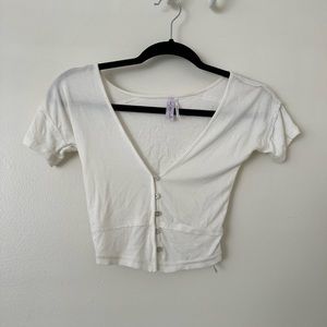White V Neck Tshirt